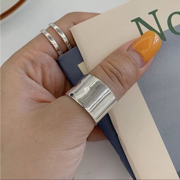 #39 Set of 3 925 Sterling Silver Open Adjustable Rings - Picture 5 of 9